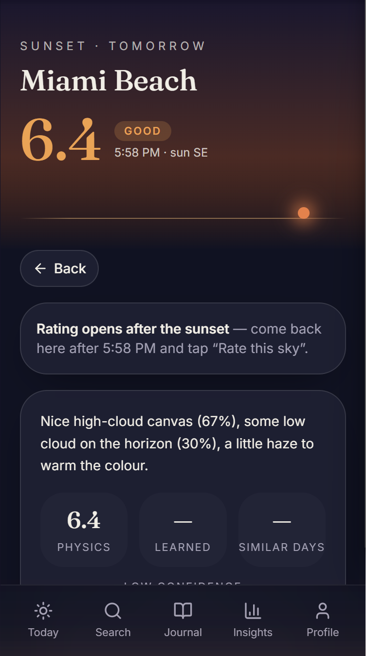 Chase Sunset — tonight's score